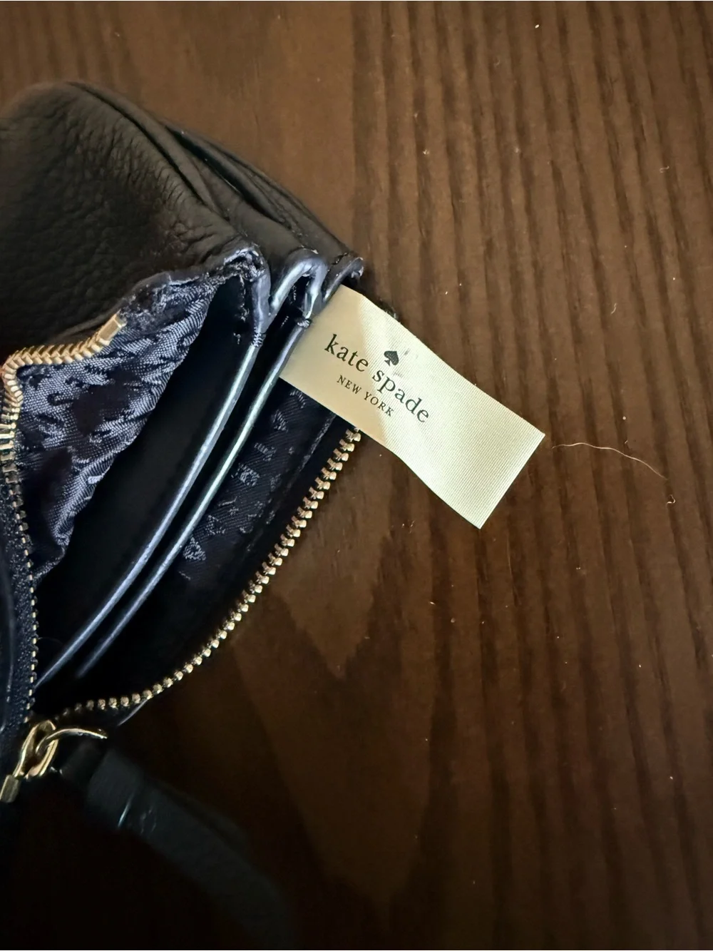 kate spade Black Pebbled Leather Coin Pouch